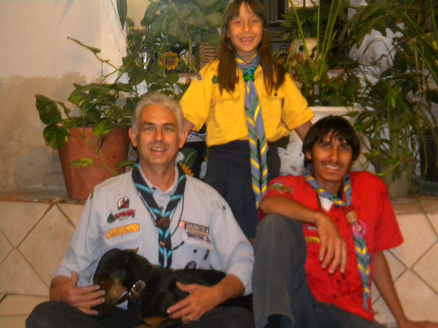 Luis Armando and his family with Chica the Doberman